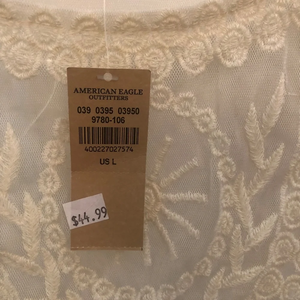 American Eagle Outfitters cream lace sheath overlay size L NWT - Picture 2 of 5